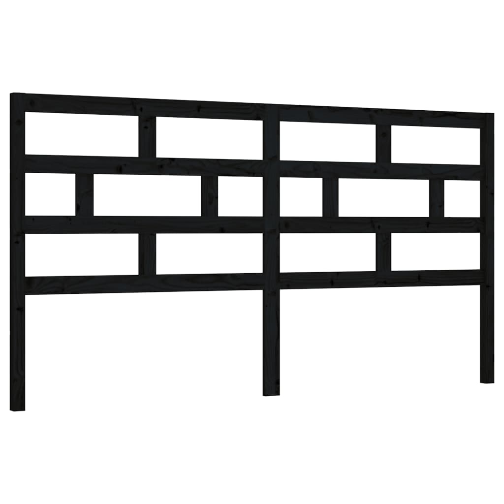 Kopfteil Schwarz 186x4x100 cm Massivholz Kiefer - Pazzar.ch