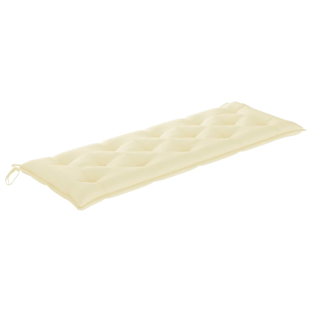 Batavia-Bank mit Creme Kissen 150 cm Massivholz Teak - Pazzar.ch
