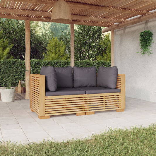 Garten-Ecksofas mit Kissen 2 Stk. Massivholz Teak - Pazzar.ch