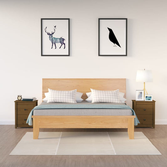 Nachttische 2 Stk. Honigbraun 50x35x61,5 cm Massivholz Kiefer - Pazzar.ch