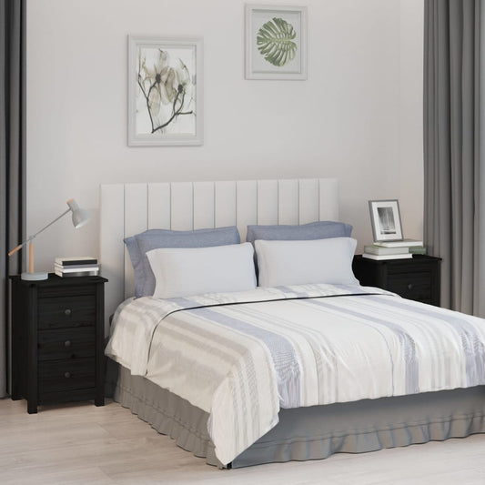 Nachttische 2 Stk. Schwarz 40x35x61,5 cm Massivholz Kiefer - Pazzar.ch