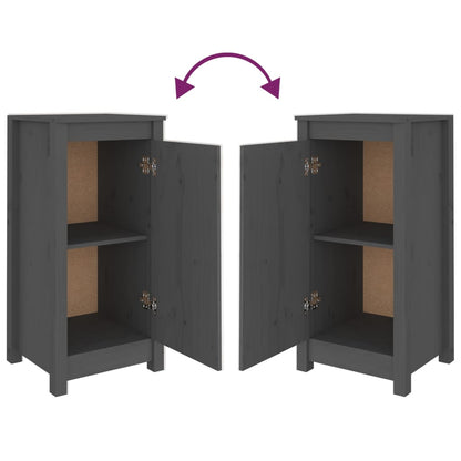 Sideboards 2 Stk. Grau 40x35x80 cm Massivholz Kiefer - Pazzar.ch
