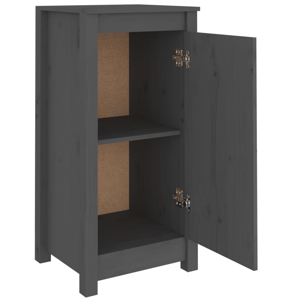 Sideboards 2 Stk. Grau 39x35x80 cm Massivholz Kiefer