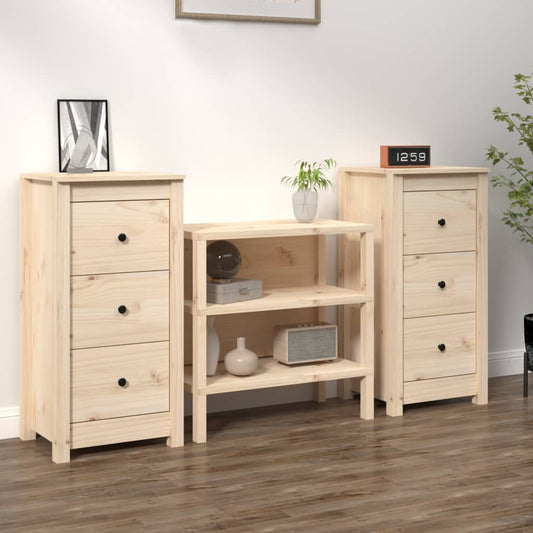 Sideboards 2 Stk. 40x35x80 cm Massivholz Kiefer - Pazzar.ch