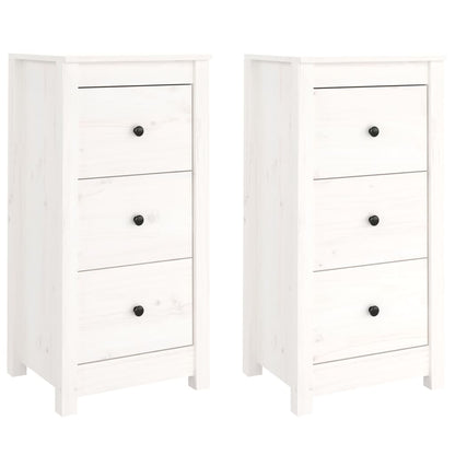 Sideboards 2 Stk. Weiß 40x35x80 cm Massivholz Kiefer - Pazzar.ch