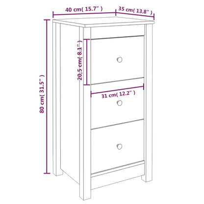 Sideboards 2 Stk. Weiß 40x35x80 cm Massivholz Kiefer - Pazzar.ch
