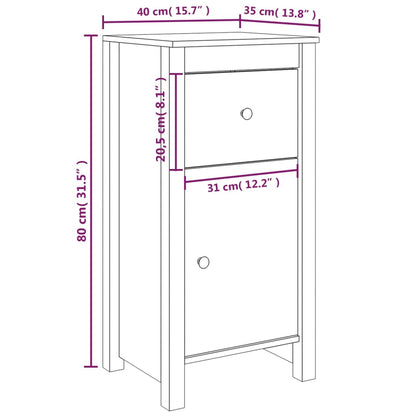 Sideboards 2 Stk. Weiß 40x35x80 cm Massivholz Kiefer - Pazzar.ch