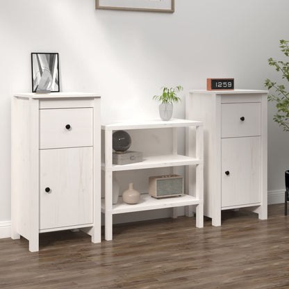 Sideboards 2 Stk. Weiß 40x35x80 cm Massivholz Kiefer - Pazzar.ch