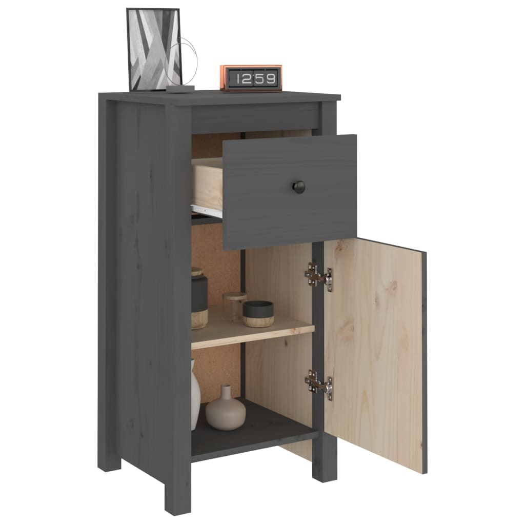 Sideboard Grau 40x35x80 cm Massivholz Kiefer - Pazzar.ch