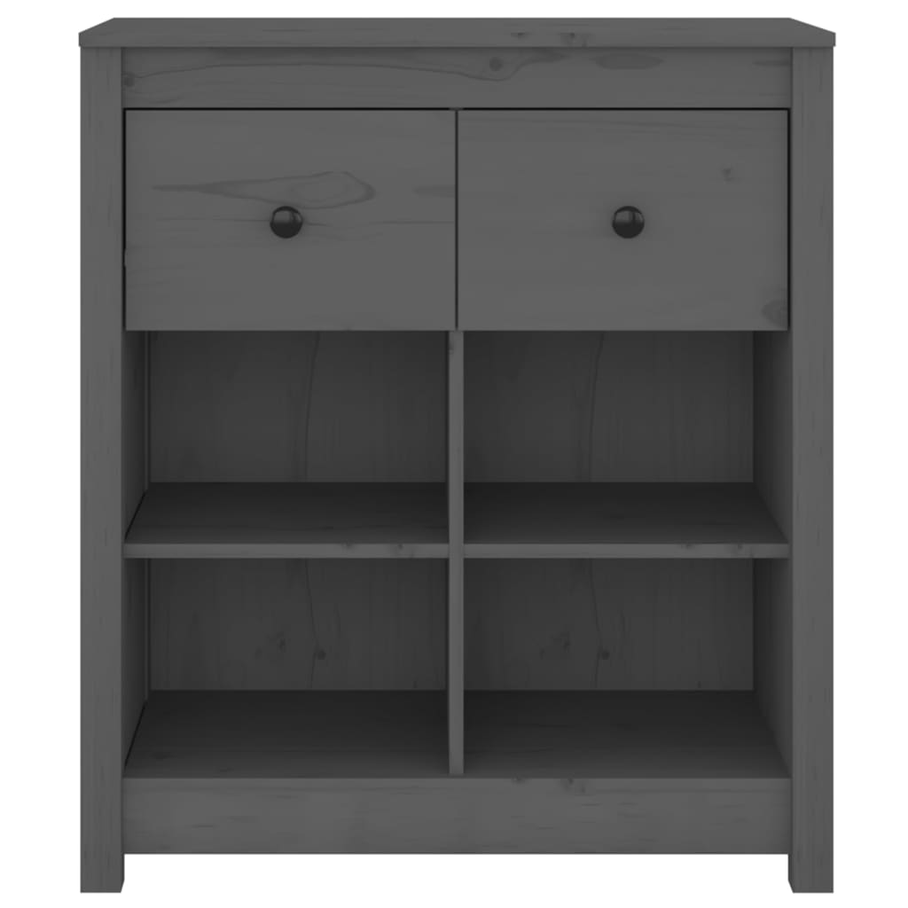 Sideboard Grau 70x35x80 cm Massivholz Kiefer - Pazzar.ch