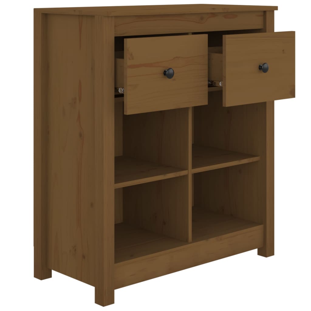 Sideboard Honigbraun 70x35x80 cm Massivholz Kiefer - Pazzar.ch