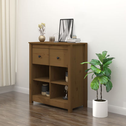 Sideboard Honigbraun 70x35x80 cm Massivholz Kiefer - Pazzar.ch