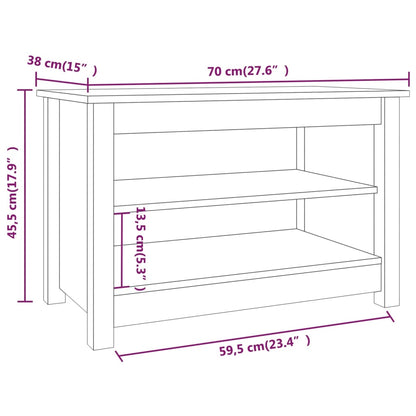 Schuhbank Honigbraun 70x38x45,5 cm Massivholz Kiefer - Pazzar.ch