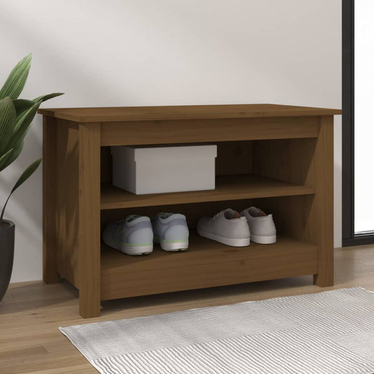 Schuhbank Honigbraun 70x38x45,5 cm Massivholz Kiefer - Pazzar.ch