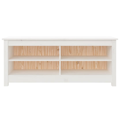 Schuhbank Weiß 110x38x45,5 cm Massivholz Kiefer - Pazzar.ch