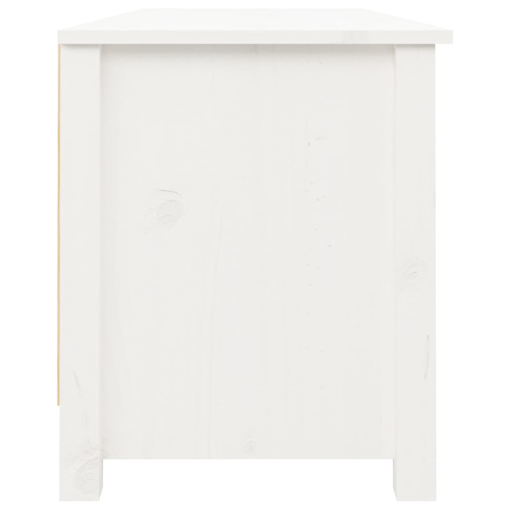 Schuhbank Weiß 110x38x45,5 cm Massivholz Kiefer
