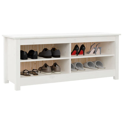Schuhbank Weiß 110x38x45,5 cm Massivholz Kiefer - Pazzar.ch
