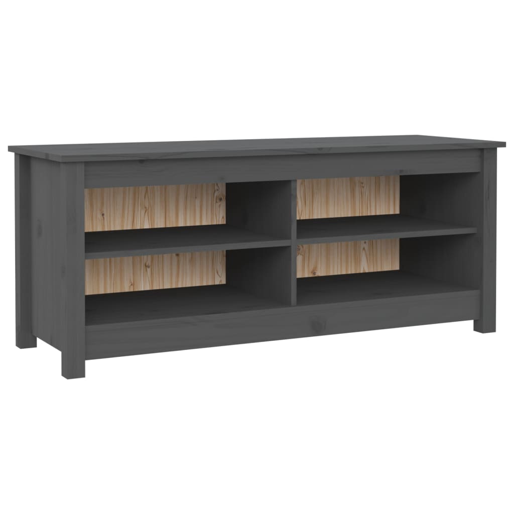 Schuhbank Grau 110x38x45,5 cm Massivholz Kiefer - Pazzar.ch