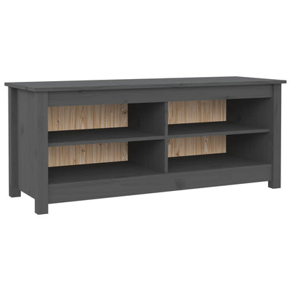 Schuhbank Grau 110x38x45,5 cm Massivholz Kiefer - Pazzar.ch