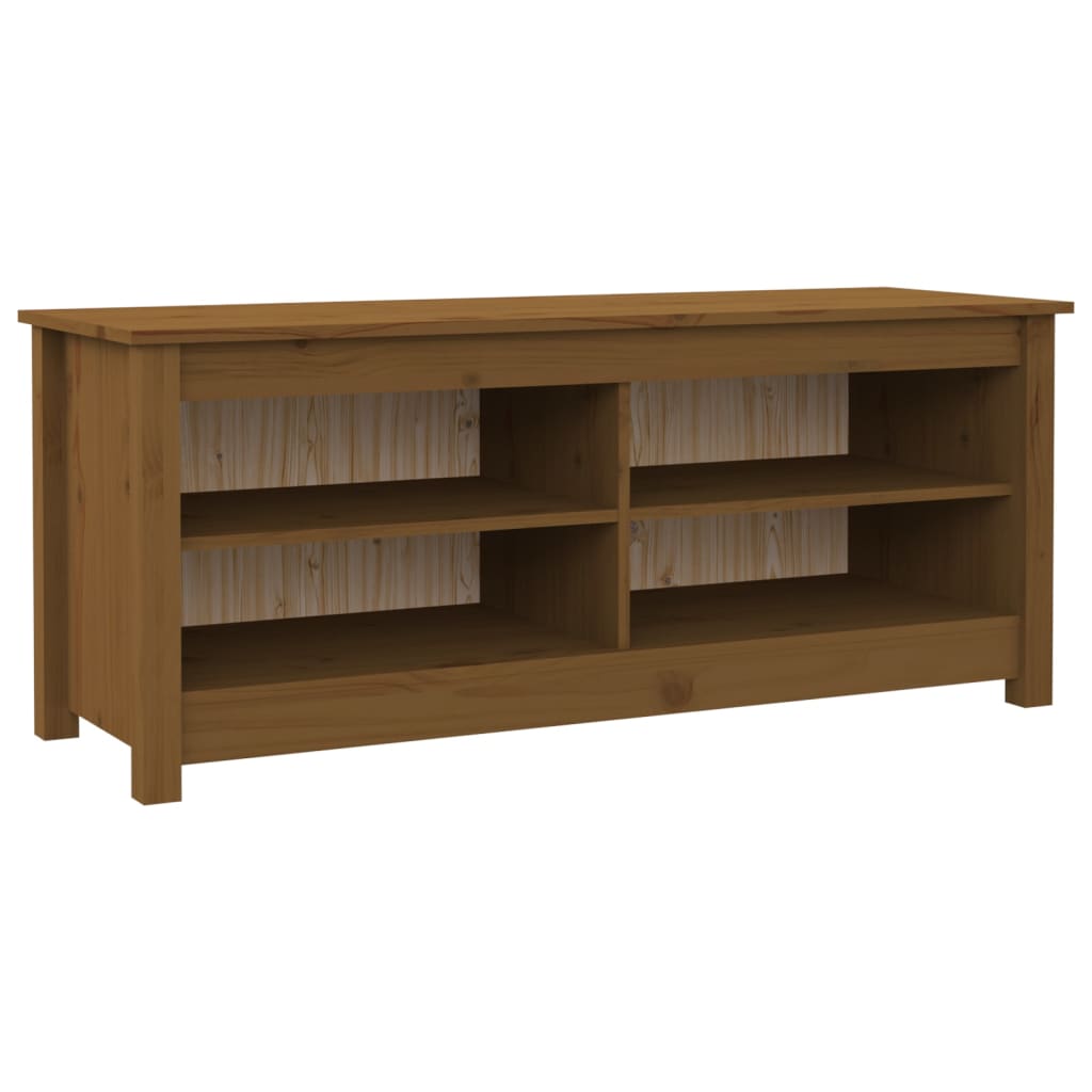 Schuhbank Honigbraun 110x38x45,5 cm Massivholz Kiefer - Pazzar.ch