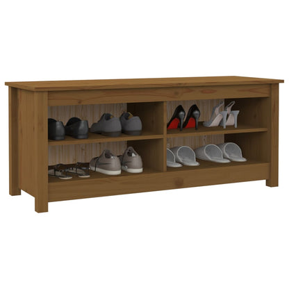 Schuhbank Honigbraun 110x38x45,5 cm Massivholz Kiefer - Pazzar.ch