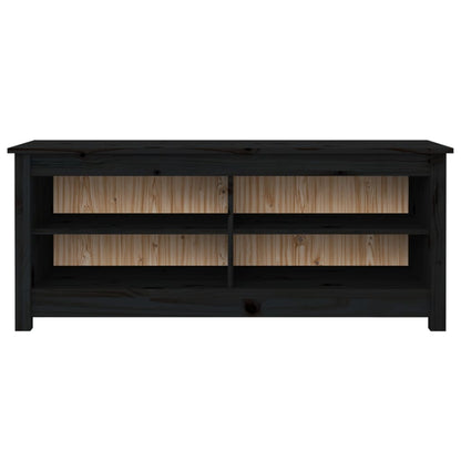 Schuhbank Schwarz 110x38x45,5 cm Massivholz Kiefer - Pazzar.ch