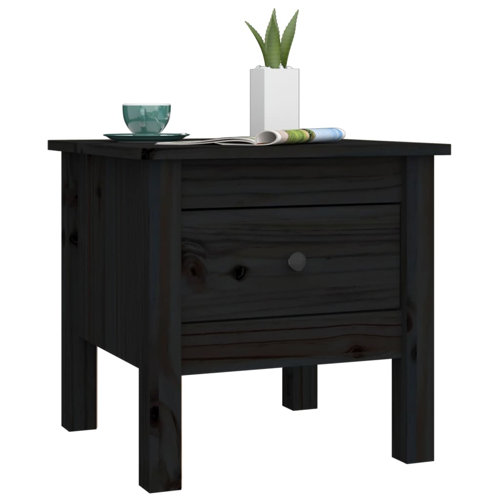 Beistelltische 2 Stk. Schwarz 40x40x39 cm Massivholz Kiefer - Pazzar.ch