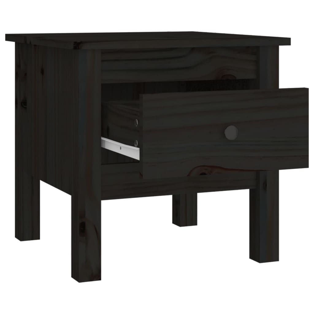 Beistelltische 2 Stk. Schwarz 40x40x39 cm Massivholz Kiefer - Pazzar.ch
