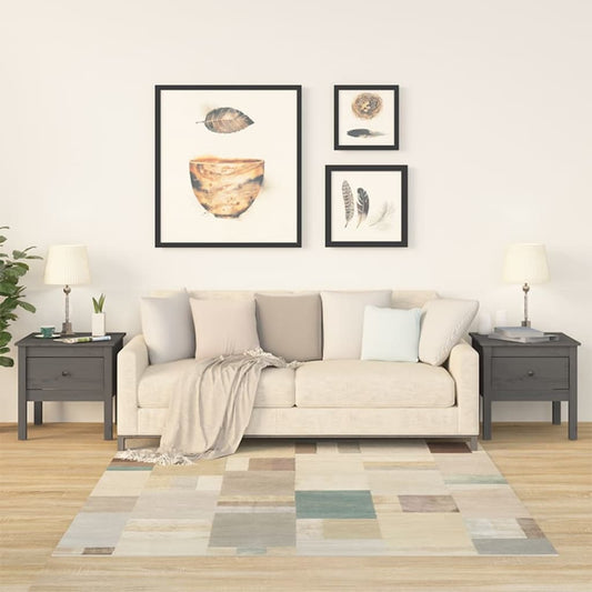 Beistelltische 2 Stk. Grau 50x50x49 cm Massivholz Kiefer - Pazzar.ch