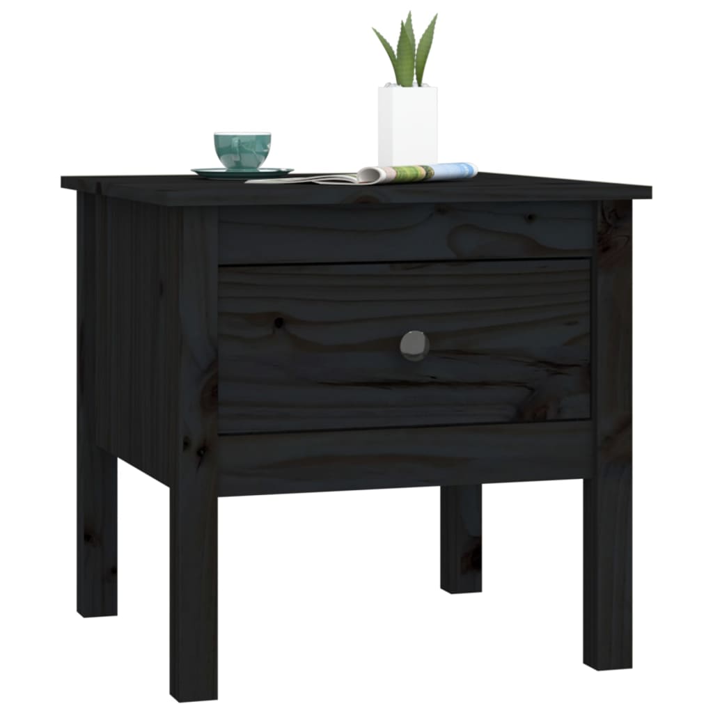Beistelltische 2 Stk. Schwarz 50x50x49 cm Massivholz Kiefer - Pazzar.ch
