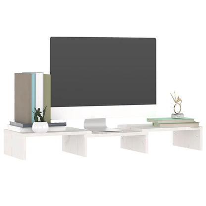 Monitorständer Weiß 60x24x10,5 cm Massivholz Kiefer - Pazzar.ch