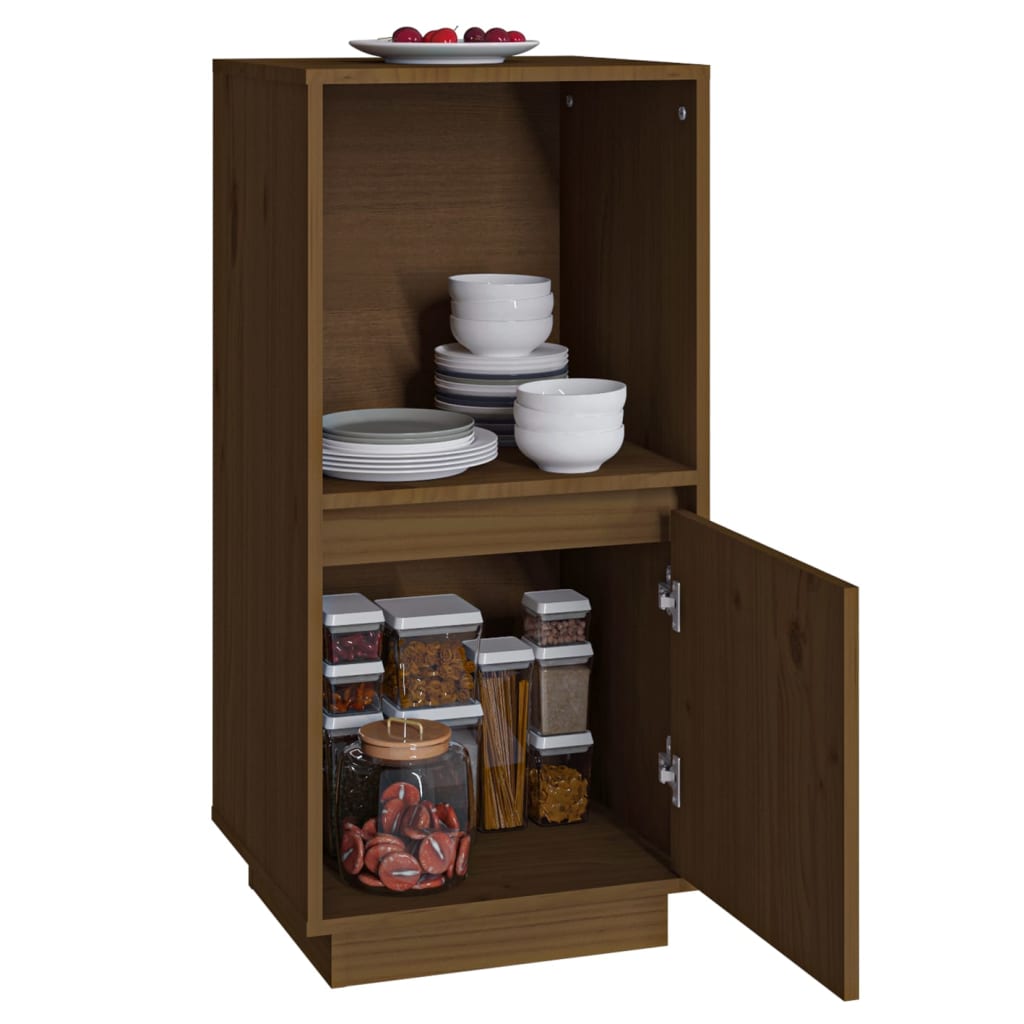 Sideboard Honigbraun 38x35x80 cm Massivholz Kiefer