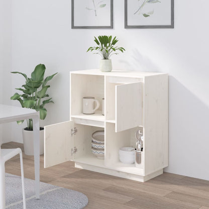 Sideboard Weiß 74x35x80 cm Massivholz Kiefer - Pazzar.ch