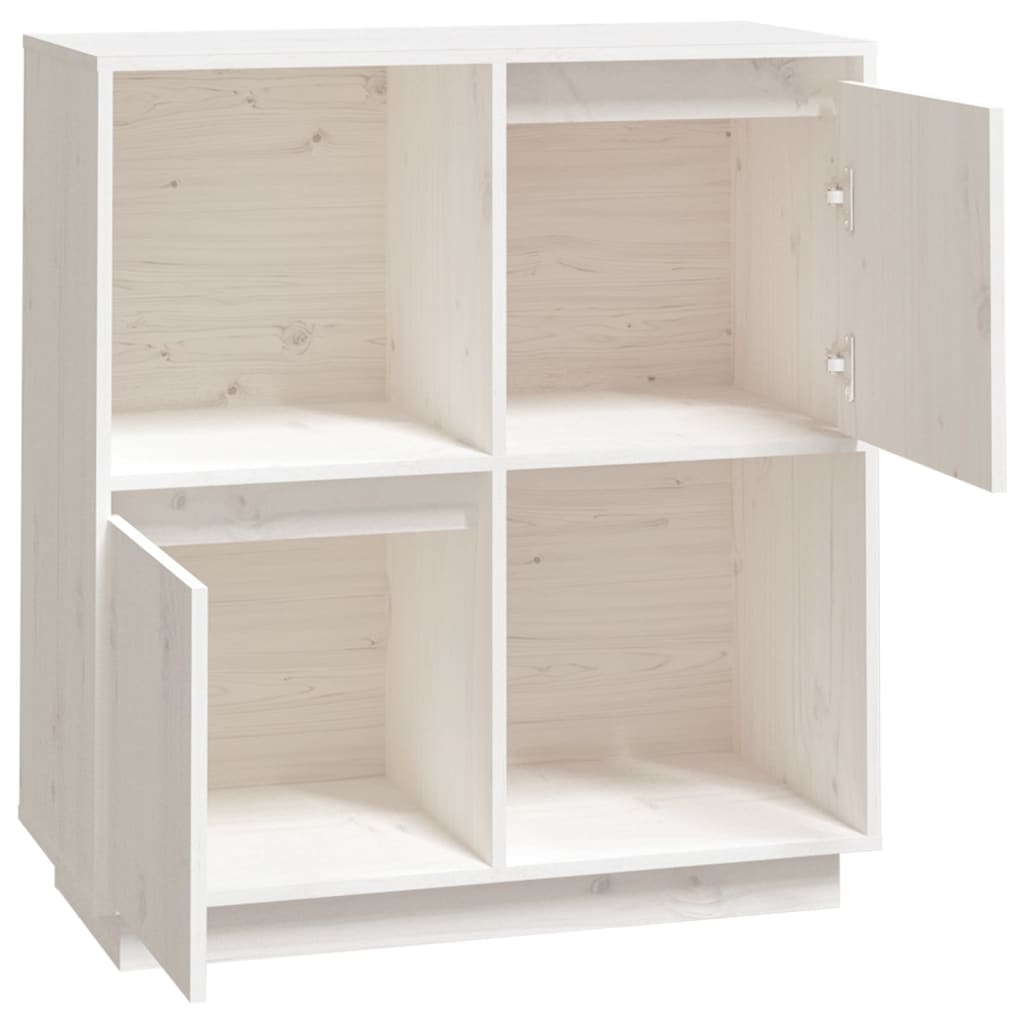 Sideboard Weiß 74x35x80 cm Massivholz Kiefer - Pazzar.ch