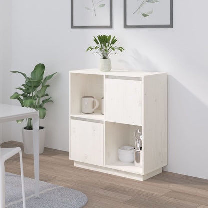 Sideboard Weiß 74x35x80 cm Massivholz Kiefer - Pazzar.ch