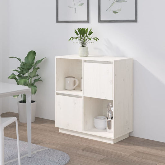 Sideboard Weiß 74x35x80 cm Massivholz Kiefer - Pazzar.ch
