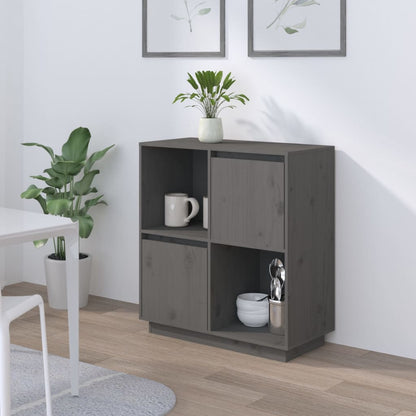 Sideboard Grau 74x35x80 cm Massivholz Kiefer - Pazzar.ch