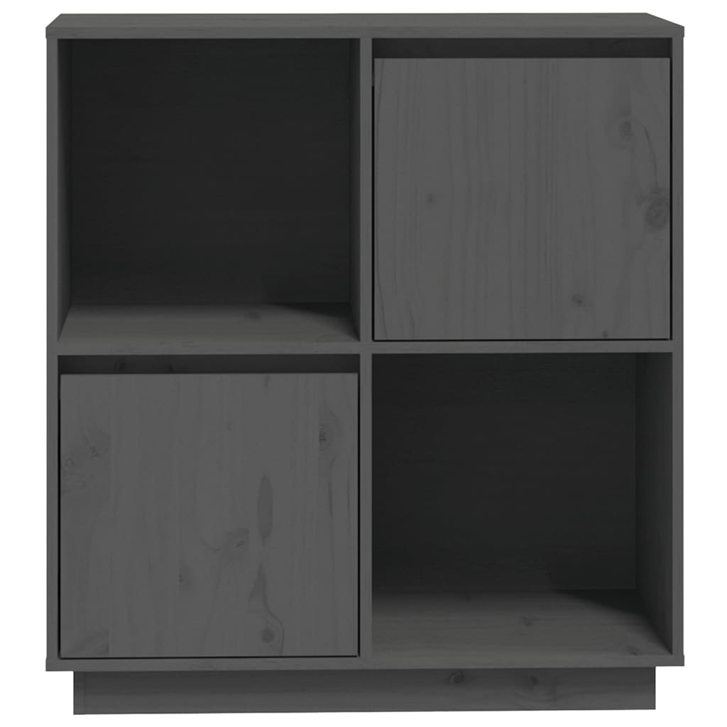 Sideboard Grau 74x35x80 cm Massivholz Kiefer - Pazzar.ch