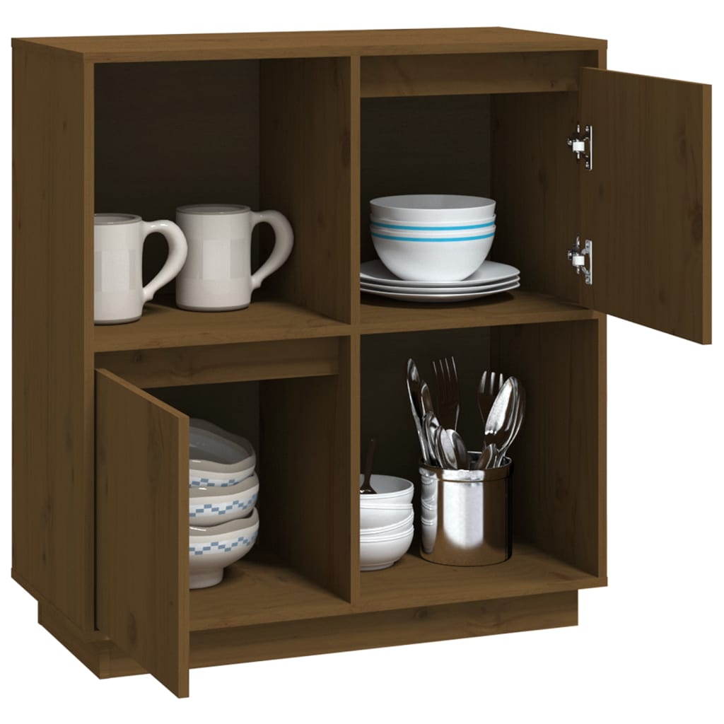 Sideboard Honigbraun 74x35x80 cm Massivholz Kiefer