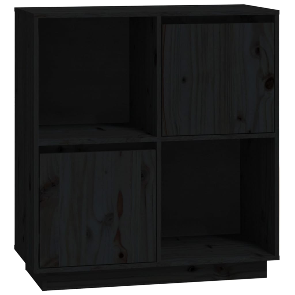 Sideboard Schwarz 74x35x80 cm Massivholz Kiefer - Pazzar.ch