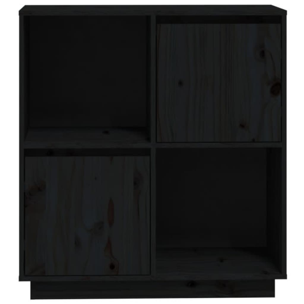 Sideboard Schwarz 74x35x80 cm Massivholz Kiefer - Pazzar.ch