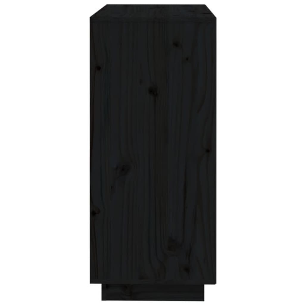 Sideboard Schwarz 74x35x80 cm Massivholz Kiefer - Pazzar.ch