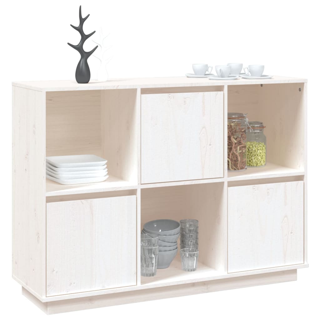 Sideboard Weiß 110,5x35x80 cm Massivholz Kiefer - Pazzar.ch