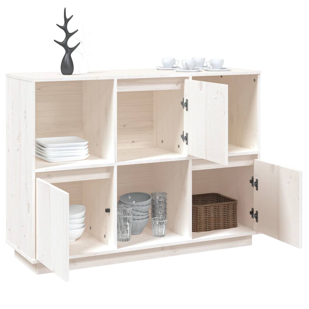 Sideboard Weiß 110,5x35x80 cm Massivholz Kiefer - Pazzar.ch