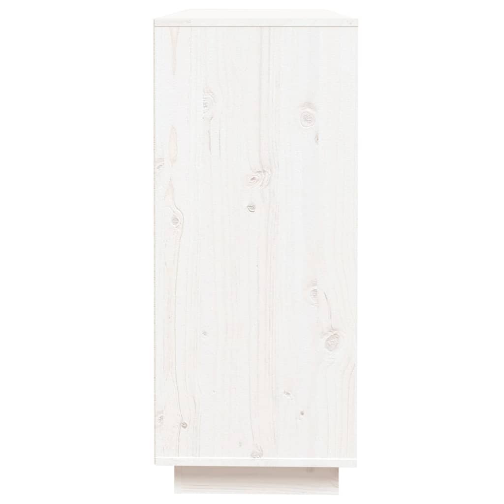 Sideboard Weiß 110,5x35x80 cm Massivholz Kiefer