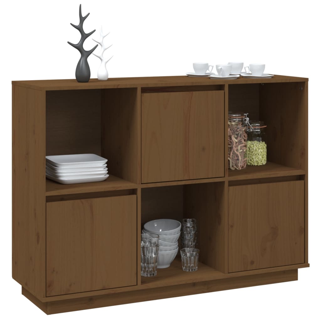 Sideboard Honigbraun 110,5x35x80 cm Massivholz Kiefer - Pazzar.ch