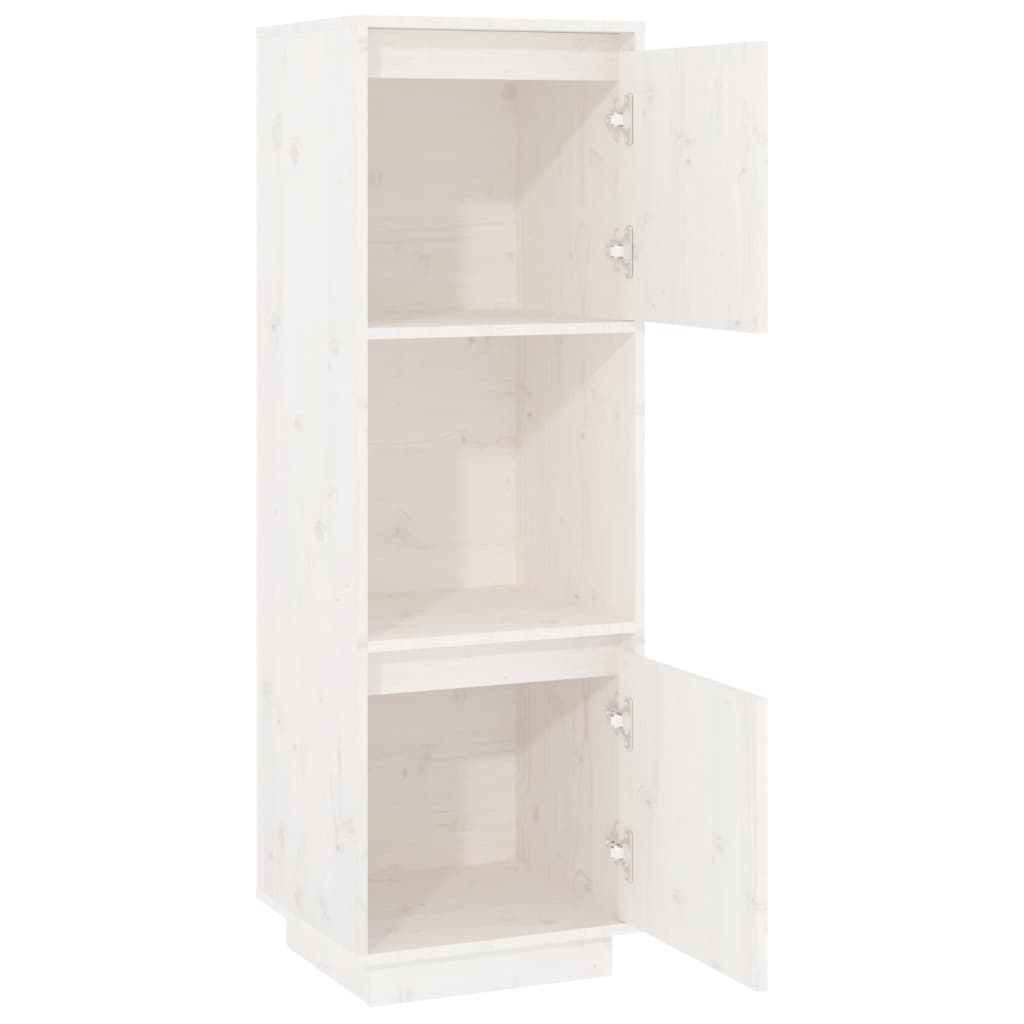 Highboard Weiß 38x35x117 cm Massivholz Kiefer - Pazzar.ch