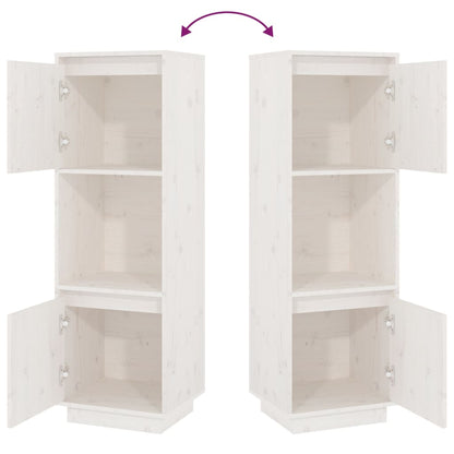 Highboard Weiß 38x35x117 cm Massivholz Kiefer - Pazzar.ch