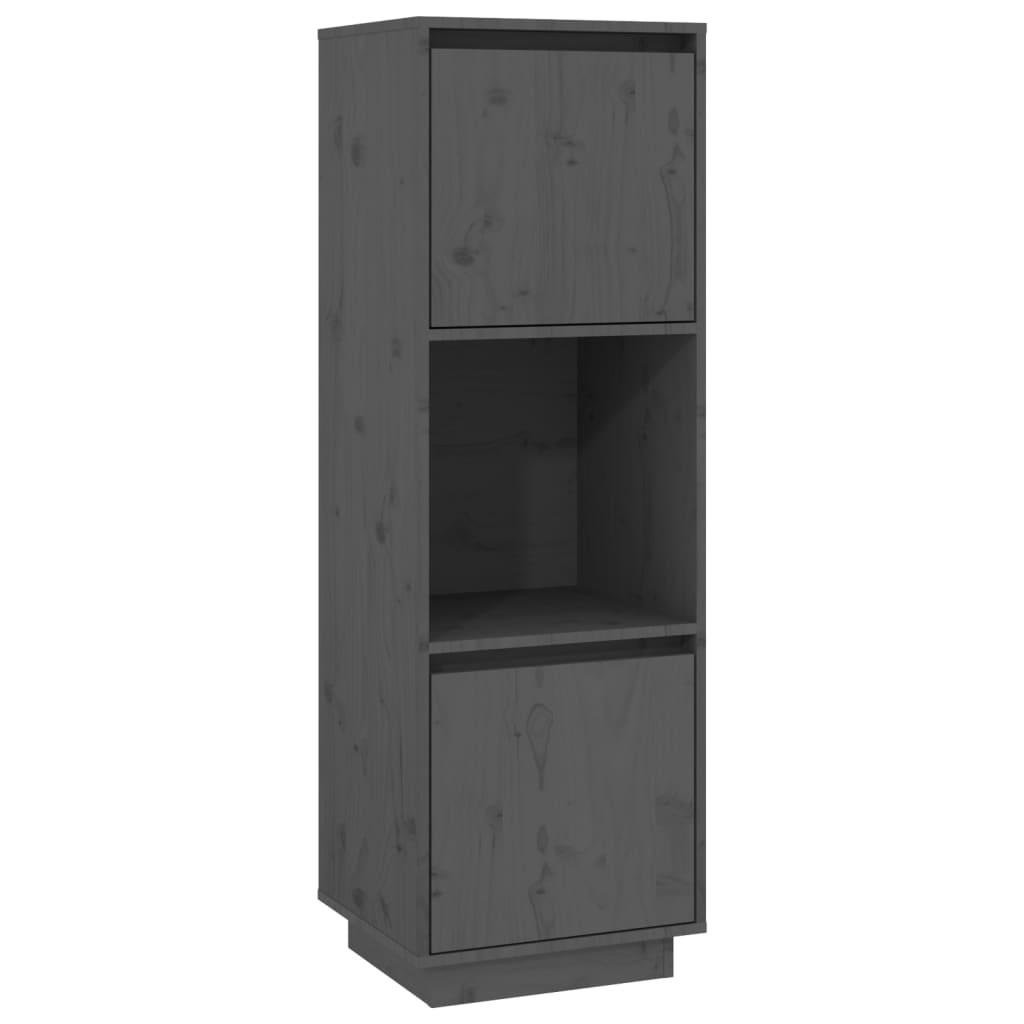 Highboard Grau 38x35x117 cm Massivholz Kiefer - Pazzar.ch