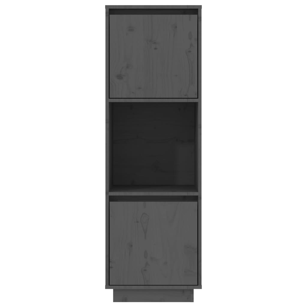Highboard Grau 38x35x117 cm Massivholz Kiefer - Pazzar.ch